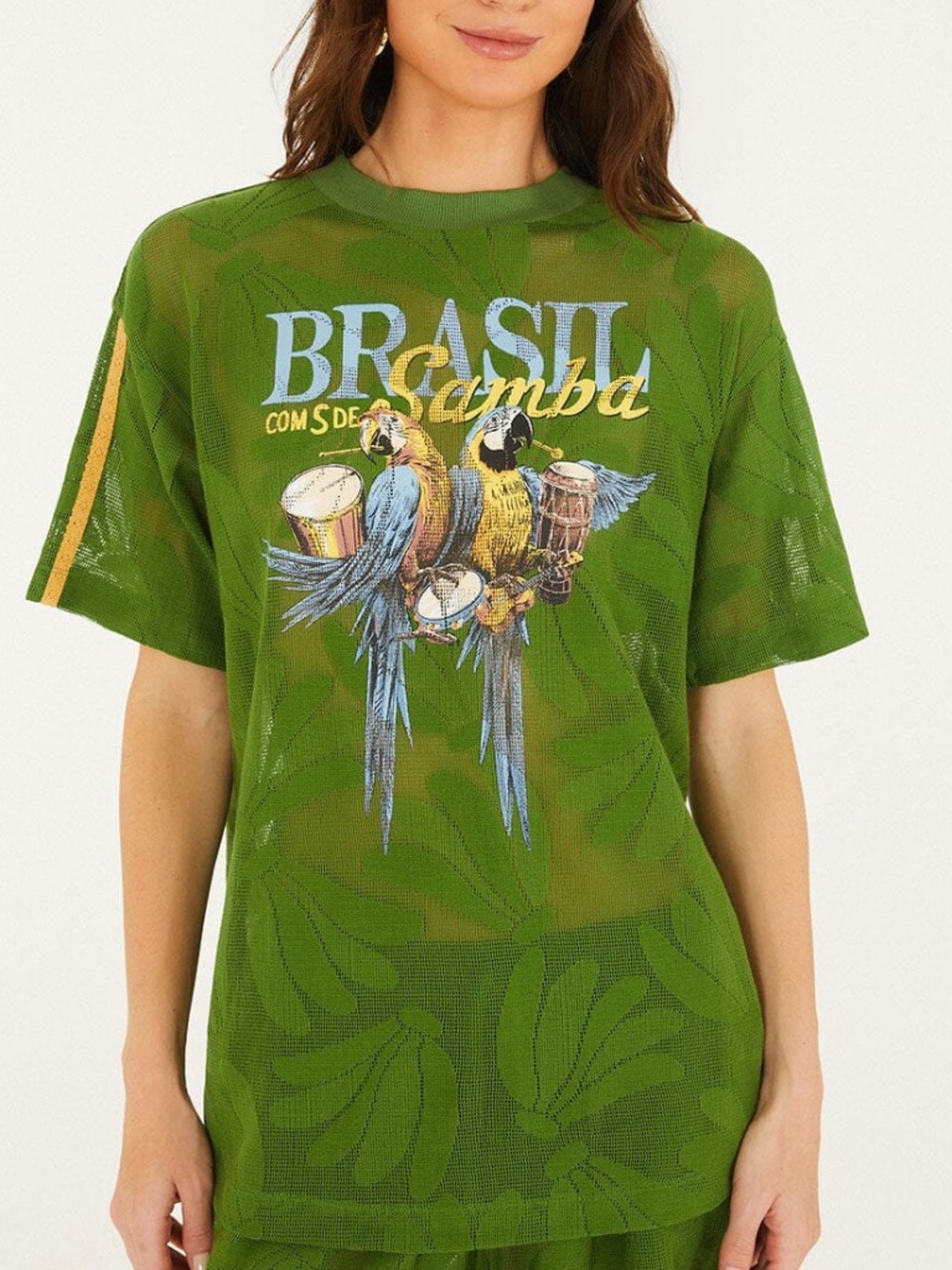 Green Brasil Samba Lace T-Shirt